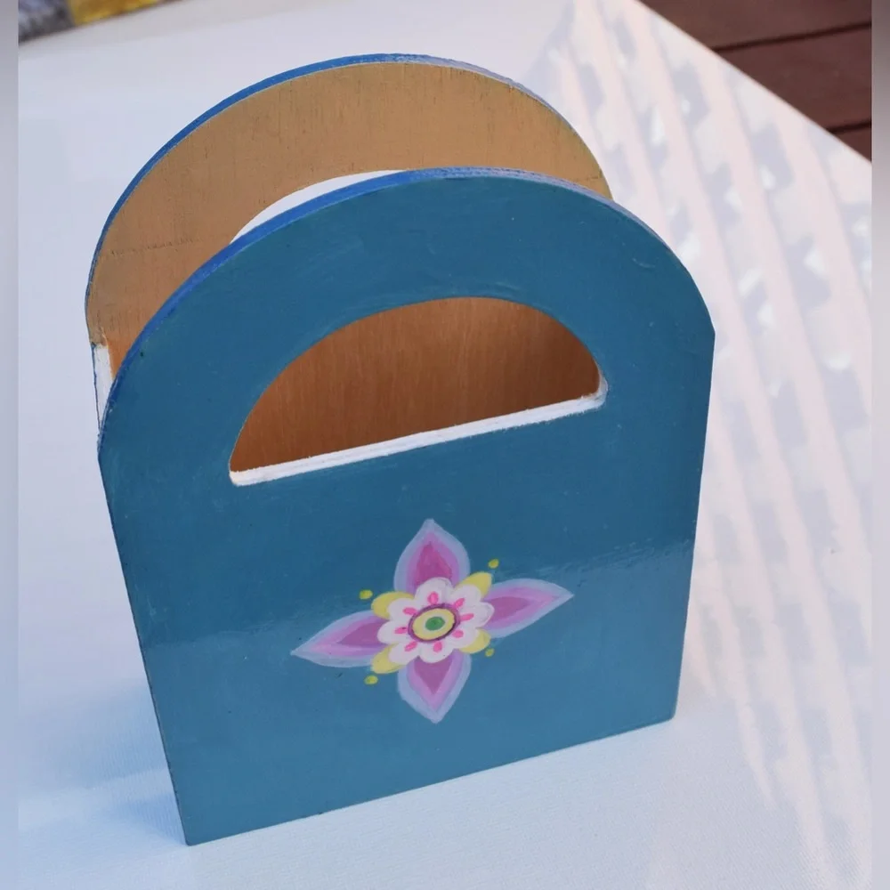 New Painted Wooden Handle Box